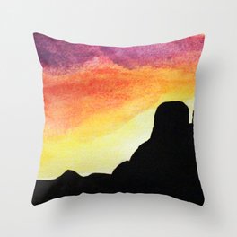 Silhouette Sunset Throw Pillow