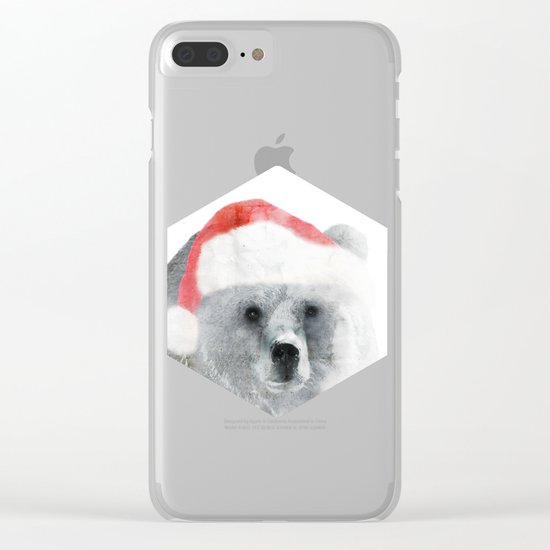 Christmas Teddy Bear Clear iPhone Case