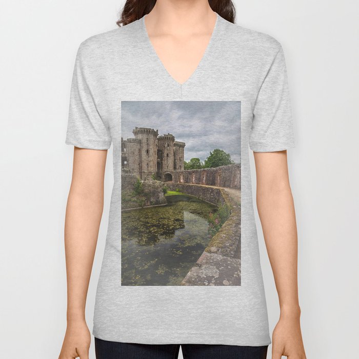 Pathway By The Castle Moat V Neck T Shirt