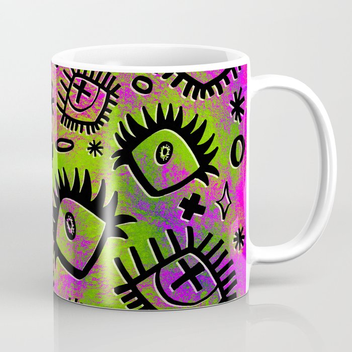 Alternative Trippy Eye Pattern (Neon) Coffee Mug