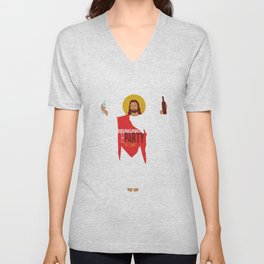 Party Jesus Turns Water Into Wine V Neck T Shirt