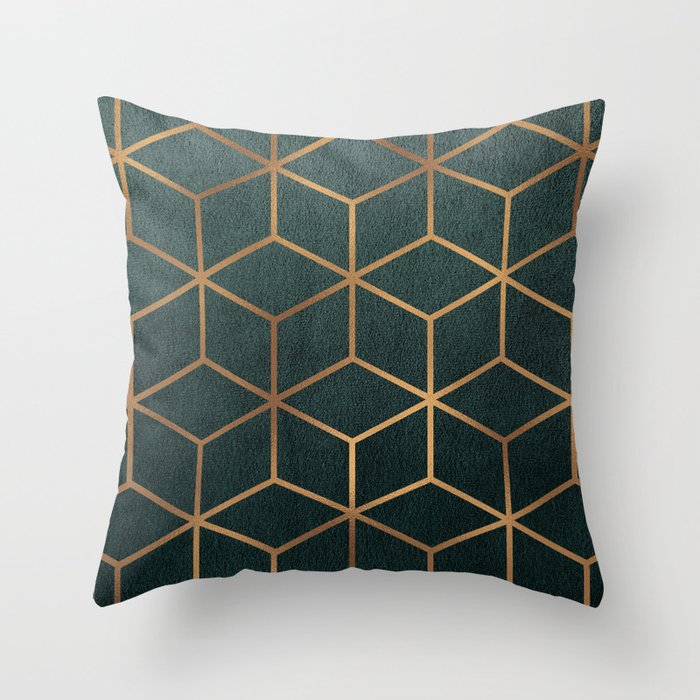 Teal cheap geometric cushion