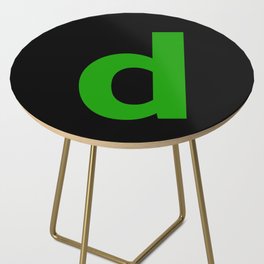letter D (Green & Black) Side Table