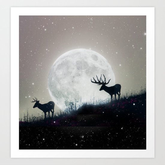 blue moon rising Art Print