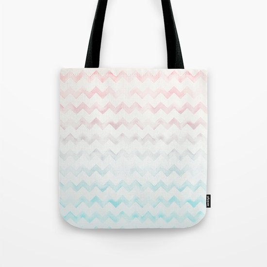 Watercolor Chevron pastel colors Tote Bag