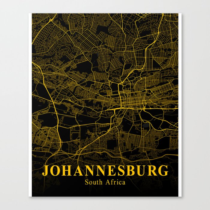 Johannesburg map Canvas Print