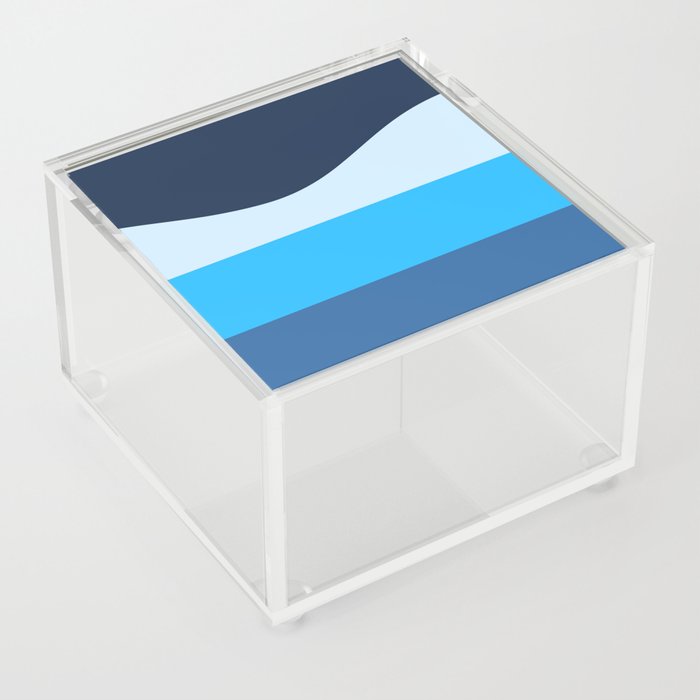 Minimalistic Wave Colorful Retro Art Pattern Design Acrylic Box