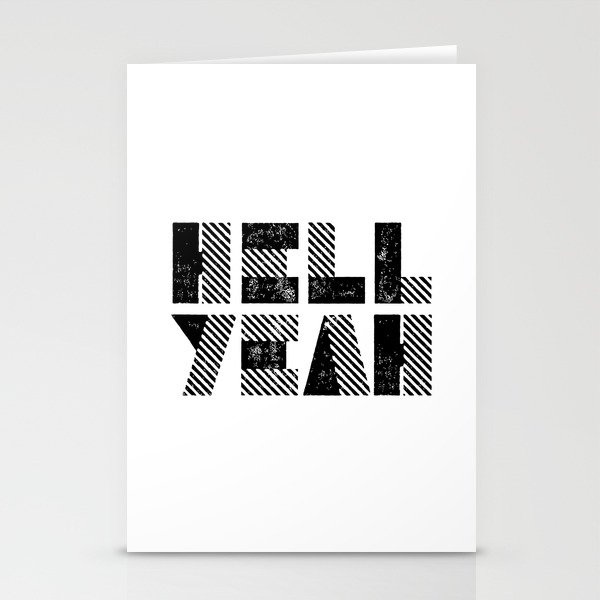 Hell Yeah motivational black and white yeh modern typographic quote poster canvas wall home decor Stationery Cards