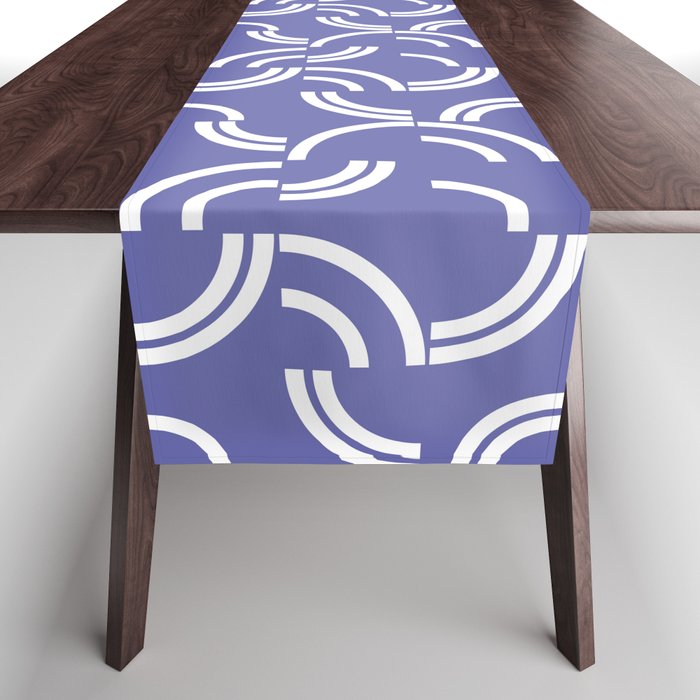 White curves on very peri background Table Runner