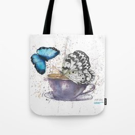 Two butterflies cup coffee Tote Bag