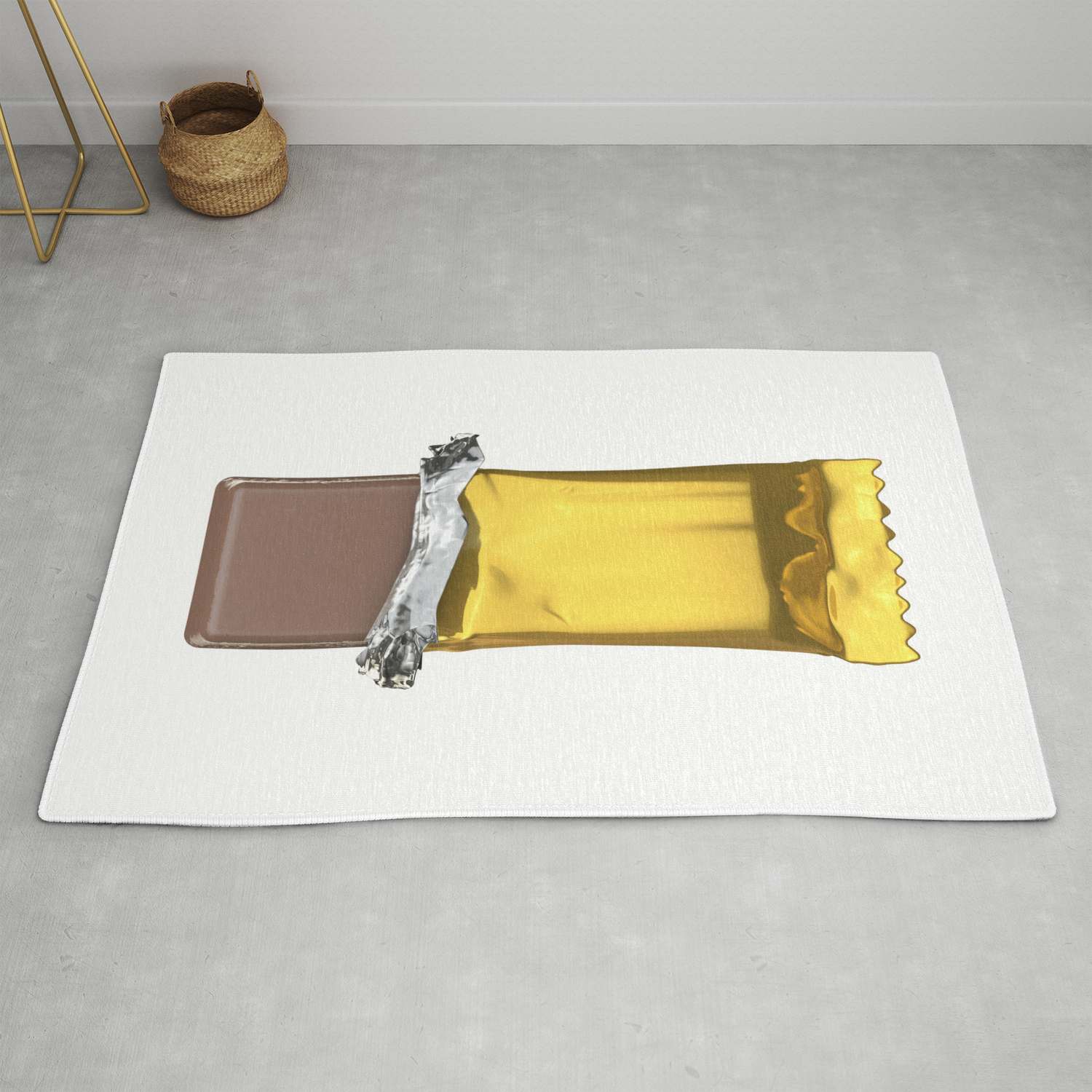 Chocolate Candy Bar In Gold Wrapper Rug By Grandeduc Society6