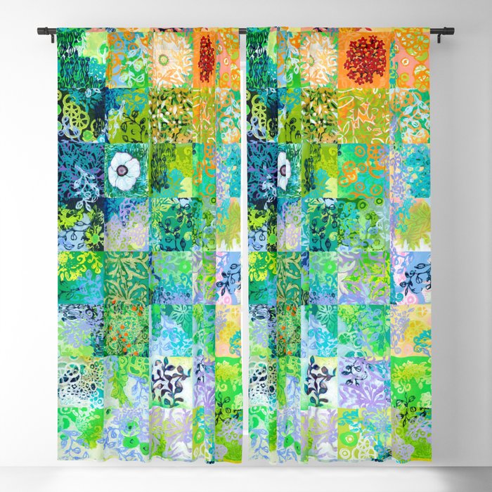 Abstract Littles Collage Blackout Curtain