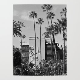 Beverly Hills Hotel, California black and white photograph / black and white photography Poster