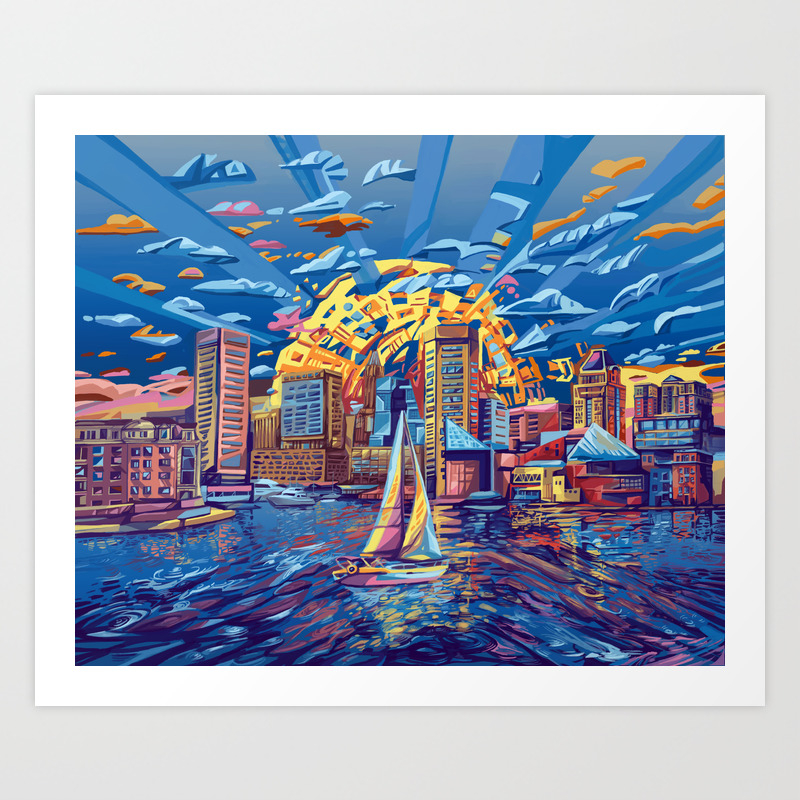 Abstract City Skyline Baltimore Art Print By Bekimart Society6