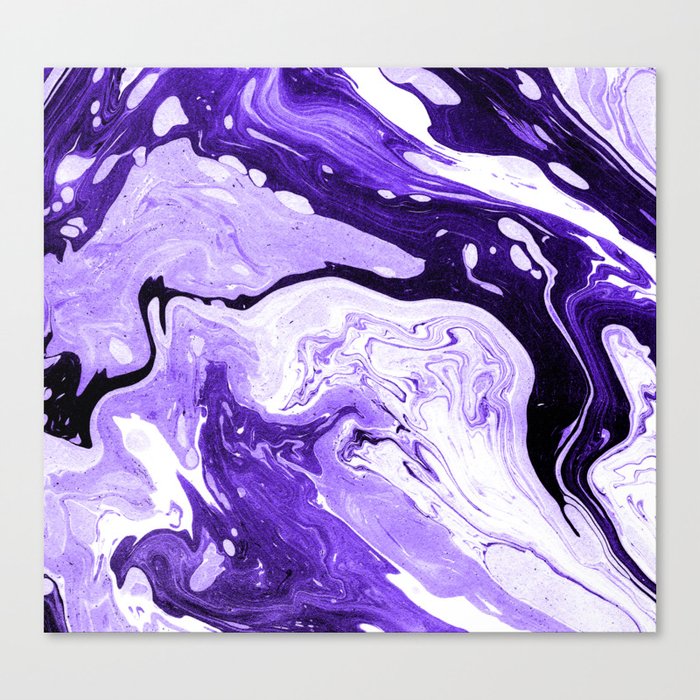 Purple and Black Marble Canvas Print by worldofwomanism