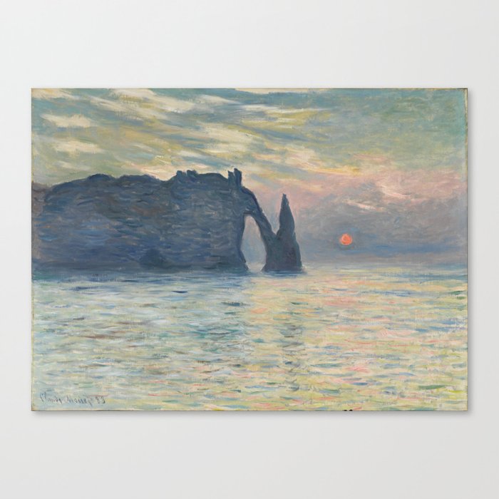 Claude Monet - The Cliffs at Etretat Sunset Canvas Print