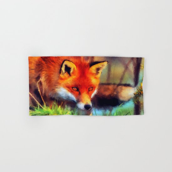 Watercolor Fox Hand & Bath Towel