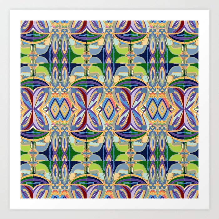 Butterfly mosaic - brightly colored pattern Art Print by ...
