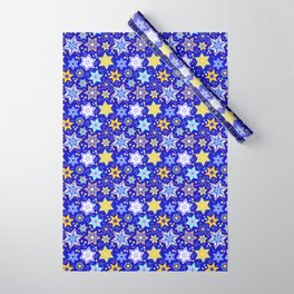 Embellished Stars of David Wrapping Paper