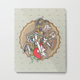 HANOMAN ROCK AND ROLL Metal Print | Traditional, Whitemonkey, Wayang, Guitar, Bali, Indonesia, Culture, Monkey, Music, Artwork 