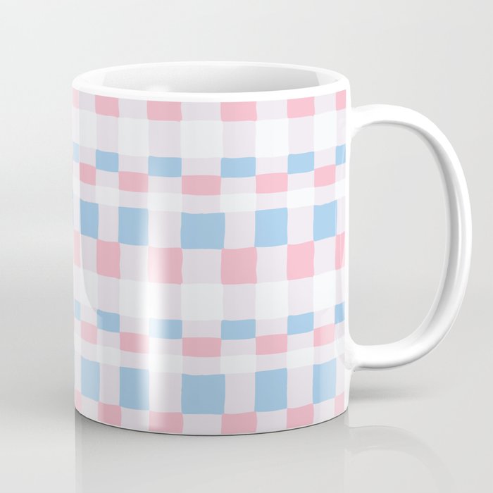Transgender Pride Flag Wonky Checkerboard Pattern Coffee Mug