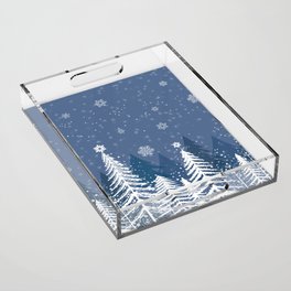 Winter Snow Forest Acrylic Tray