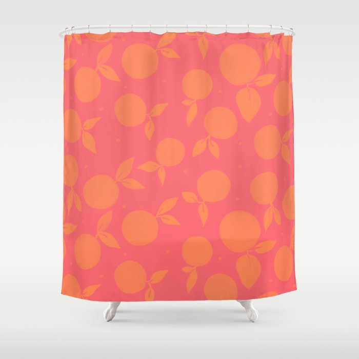 Abstract tangerine pattern - pink and orange Shower Curtain