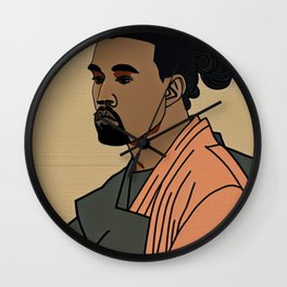 Kayne Samurai Wall Clock | Hiphop, Kanyewest, African, Blacksamurai, Digital, Ancient, Ye, Japan, Painting, Hokusai 