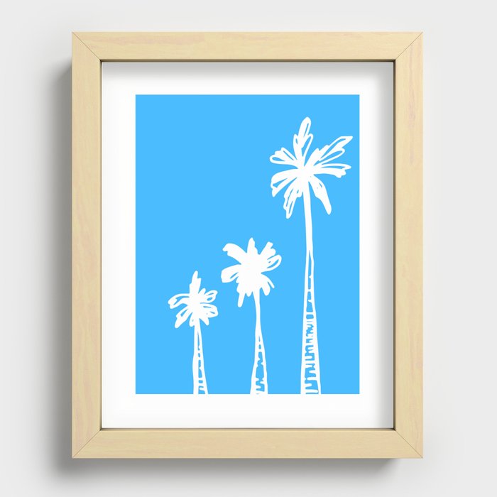 Beachfront Palm Trees  Recessed Framed Print