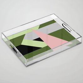 Color Block - olive green and rose pink 2 Acrylic Tray