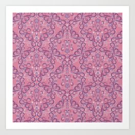 Meditation Room Seamless Floral Pink Art Print