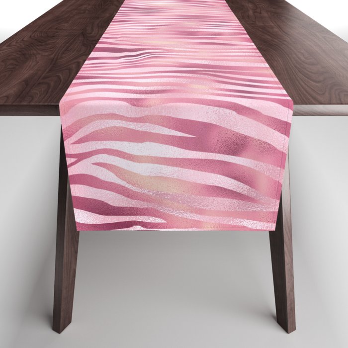 Pink Tiger Stripes Pattern Table Runner