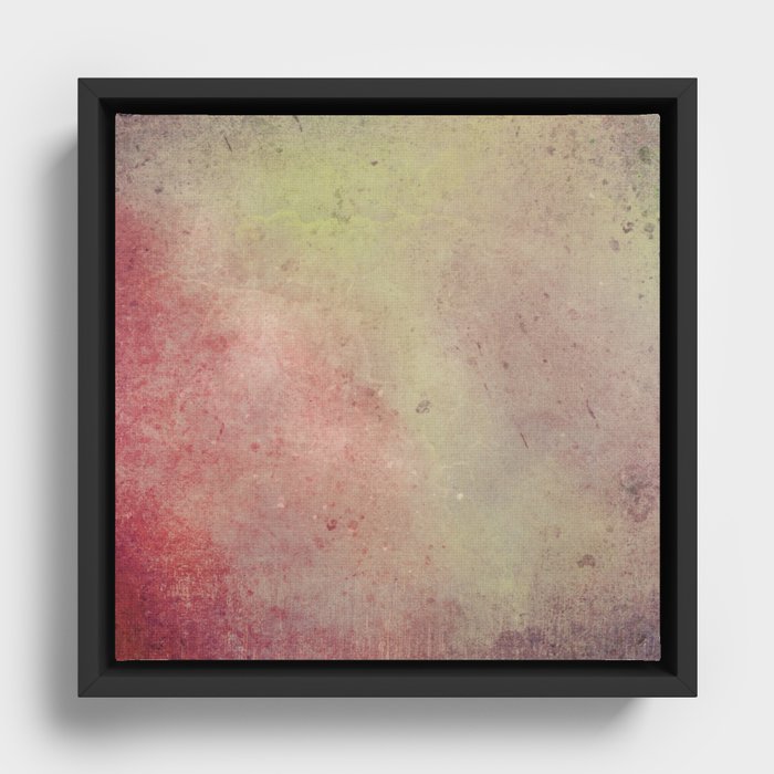 Green red paint blotches Framed Canvas