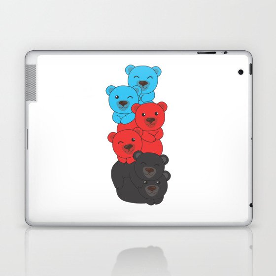 Polyamory Flag Pride Lgbtq Cute Bear Pile Laptop & iPad Skin