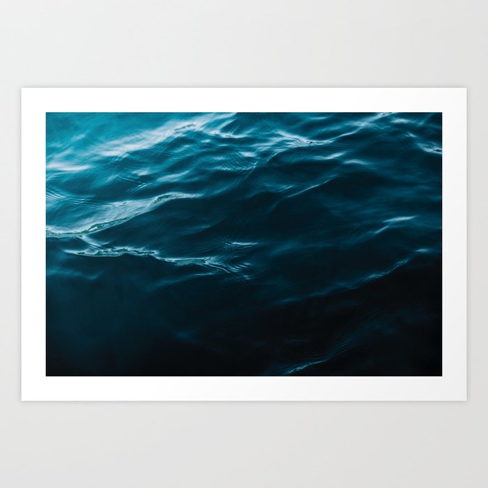 Minimalist blue water surface texture - oceanscape Art Print