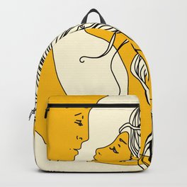 Sun and Moon Backpack | Minimalist, Light, Nature, Curated, Moon, Line, Lunar, Universe, Woman, Sky 