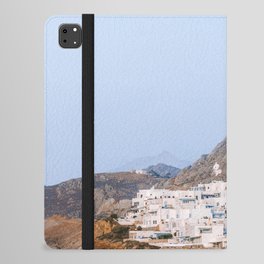 Seaside View over White Village of Greek Island Naxoss | Summer Travel Photography Fine Art iPad Folio Case