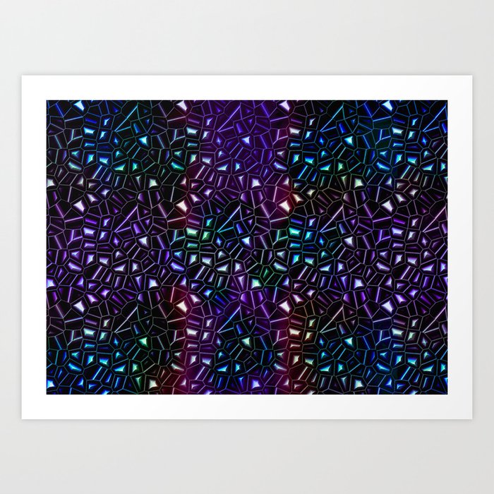 Midnight Rainbow Glitter Art Print