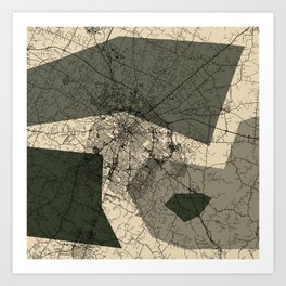 USA, Lexington City Map Art Print