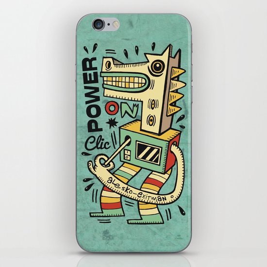 Power on - blue iPhone Skin
