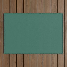 Dark Green Solid Color Pantone Fir 18-5621 TCX Shades of Blue-green Hues Outdoor Rug