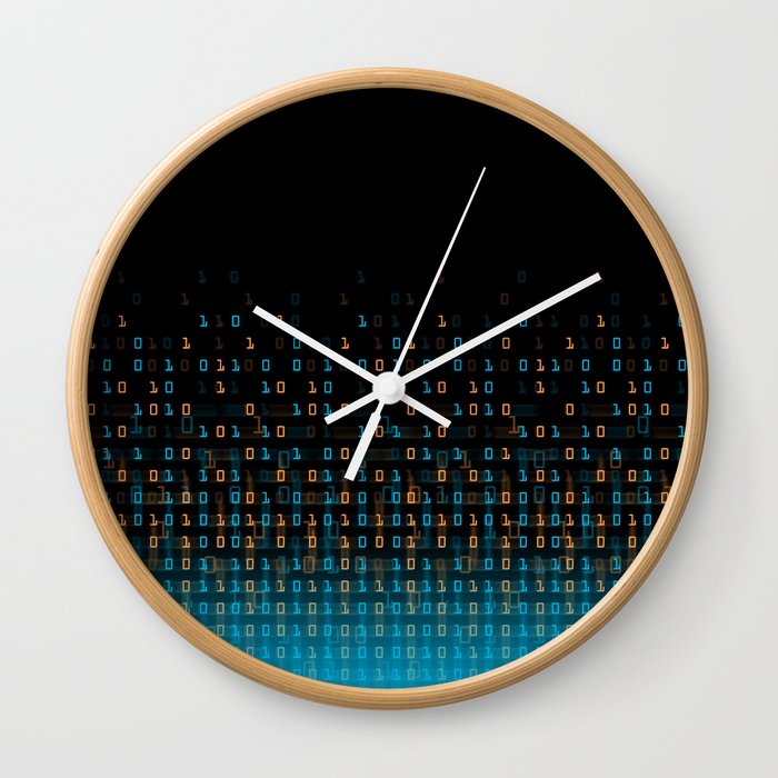 Binary Speed Blue Wall Clock