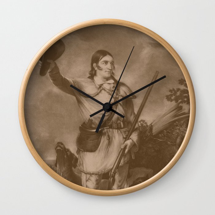 Colonel Davy Crockett Wall Clock
