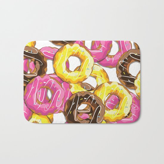 Delicious donut pattern Bath Mat