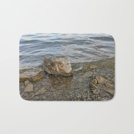 Water Reflections with Rocks Bath Mat