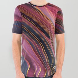 Plum Abstract All Over Graphic Tee