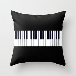 Piano Keys - Black and white simple piano keys pattern minimalistic music themed artwork Throw Pillow