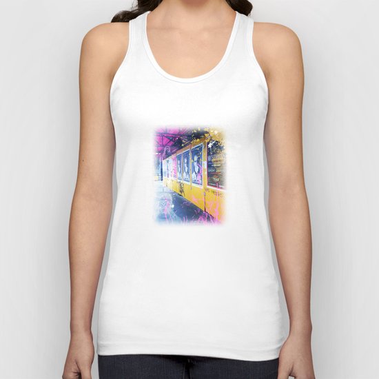 purple and yellow _ little burke graffiti Unisex Tank Top