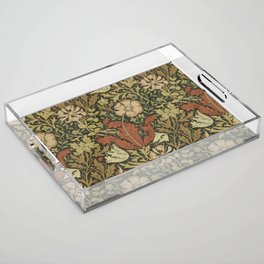 William Morris floral design Acrylic Tray