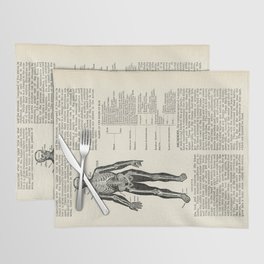 Vintage Dictionary Page Anatomy Skeleton  Placemat